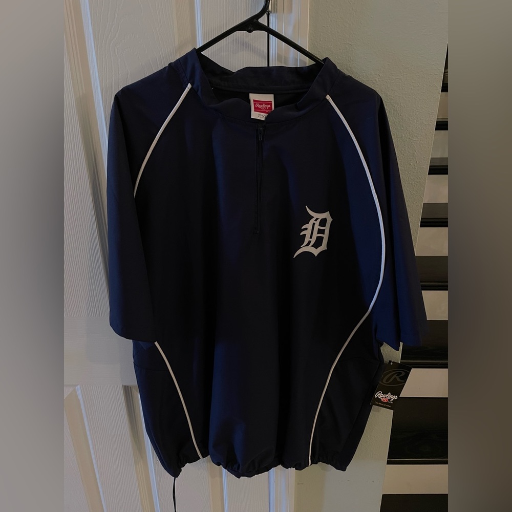 Rawlings Detroit Tigers NWT XXL Short Sleeve Windbreaker